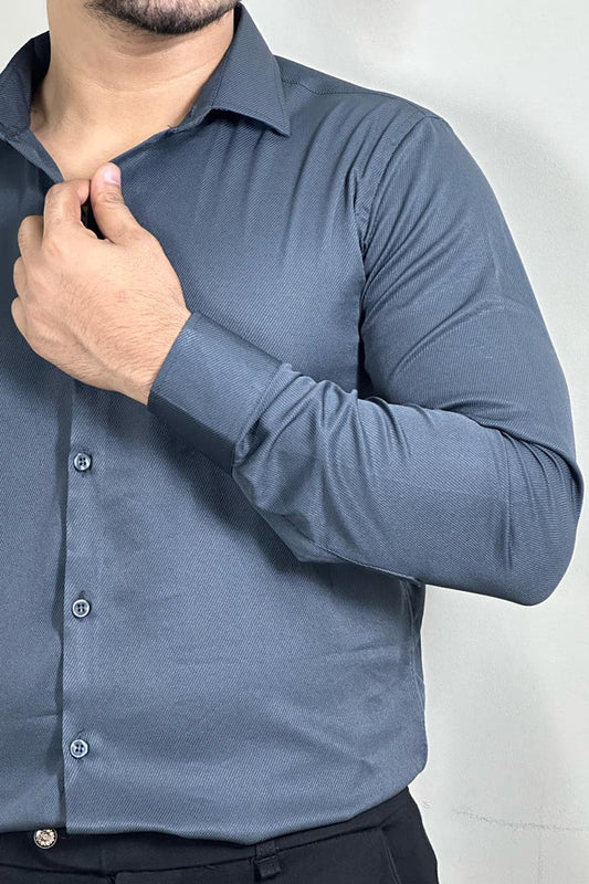 Charcoal Gray Colour Cross Formal Shirt – Premium Quality