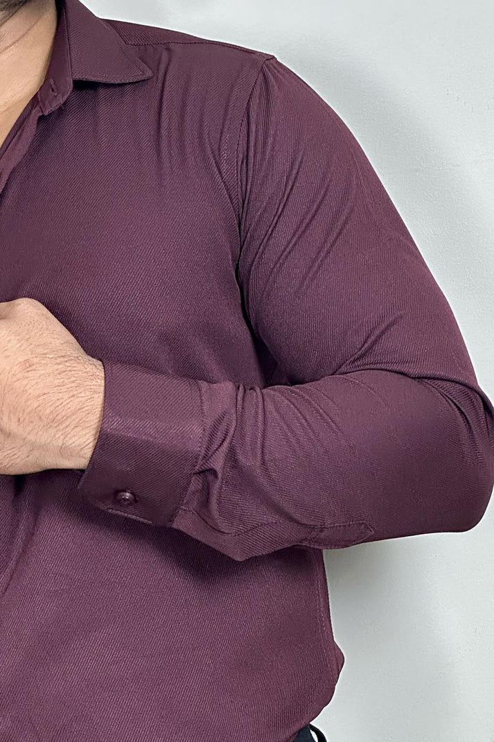 Wine Colour Cross Formal Shirt – Premium Quality