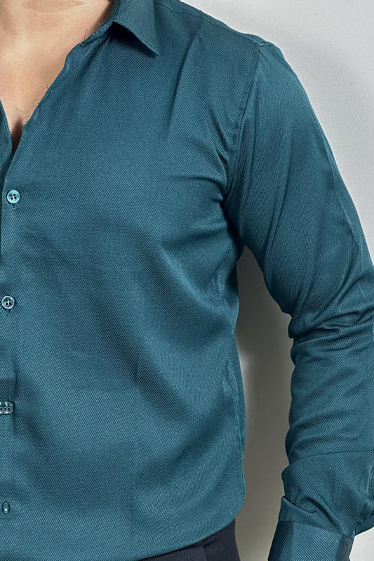 Bottle Green Colour Cross Formal Shirt – Premium Quality